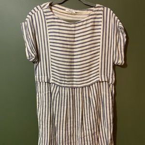 Madewell pinstripe navy blue dress